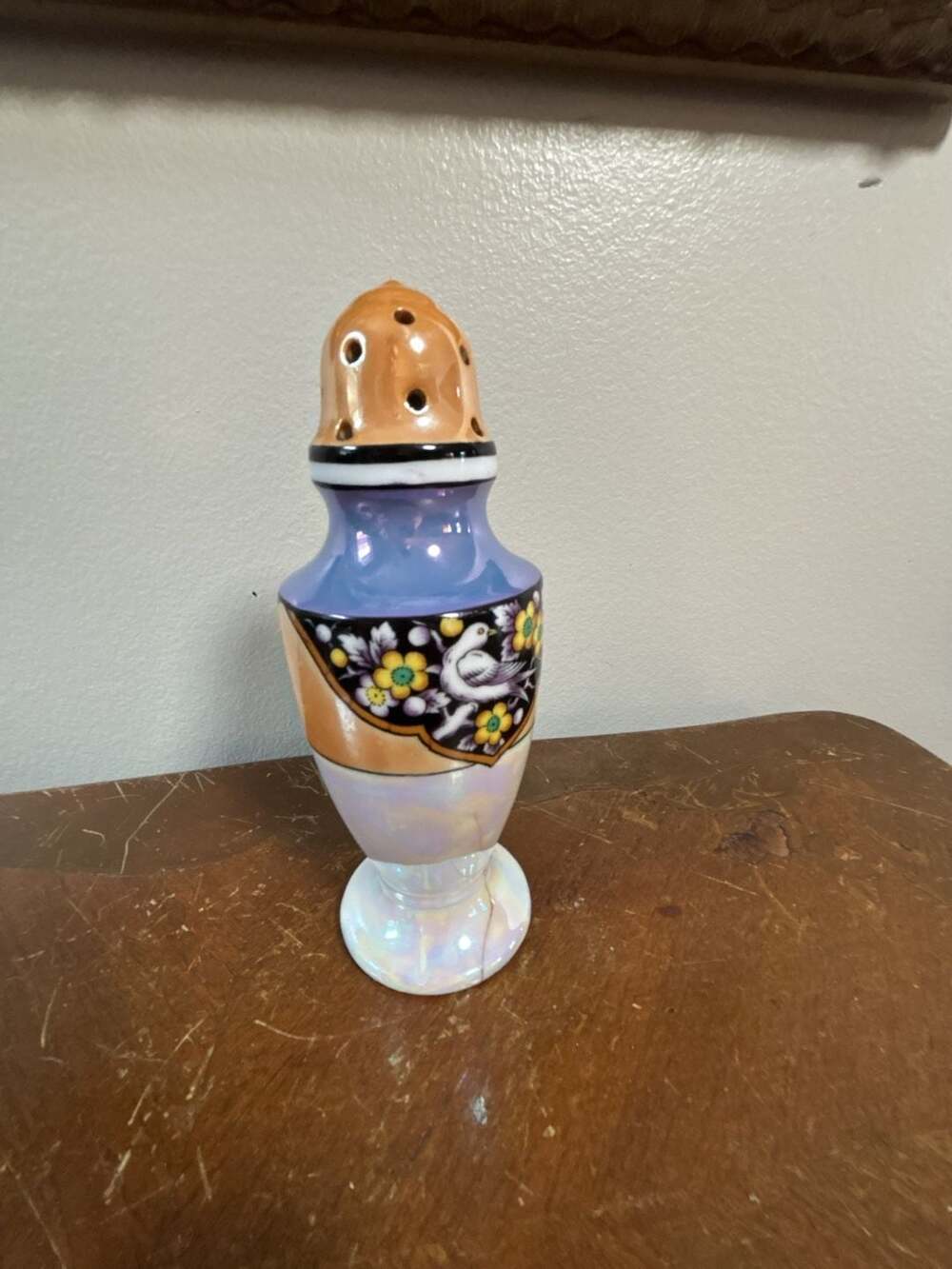 Vintage Noritake Art Deco Lusterware Hand Painted Sugar Shaker